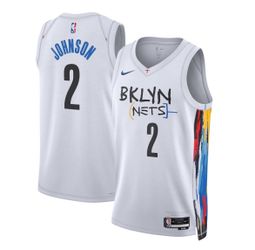 Authentic Cameron Johnson Brooklyn Nets Nike City Edition Swingman Jersey - White