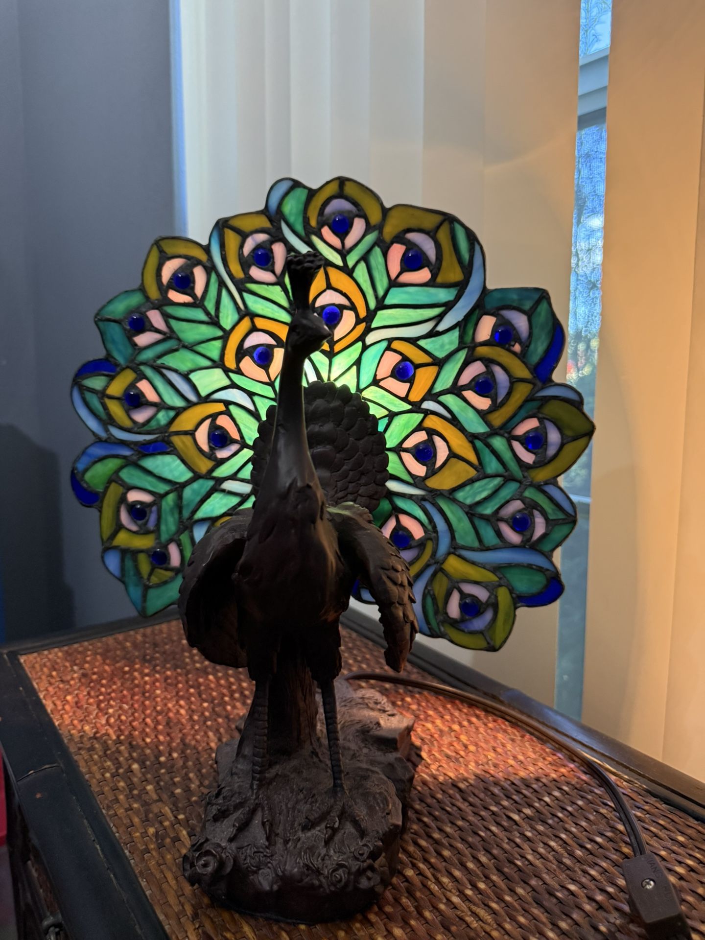 Table/Desk Lamp Vintage Peacock