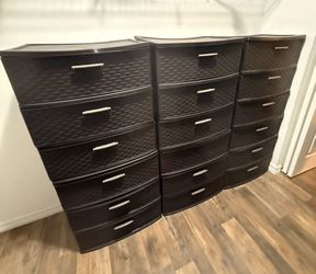 Storage Drawers - Set Of 6 Sterilite Espresso Three Drawer Bind