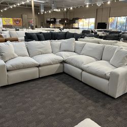New Cloud White Cream Feather Sectional 