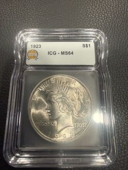 1923 Peace Dollar Graded MS 64