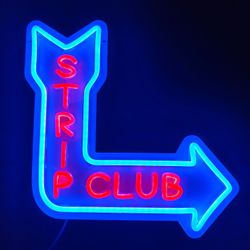 STRIP CLUB LED LIGHT SIGN.  13" X 13".  6 FT. USB CORD.  DIMMER SWITCH.  NEW.  PICKUP ONLY 