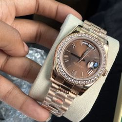 Gold Mossainite Watch 