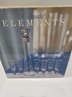Classic Elements 7 Piece Etched Glass Cordial Set With Decanter
