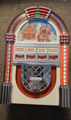 New Mr. Christmas Gingerbread Jukebox Musical Approx 10" Batteries Included Plays 4 Original Artist Songs