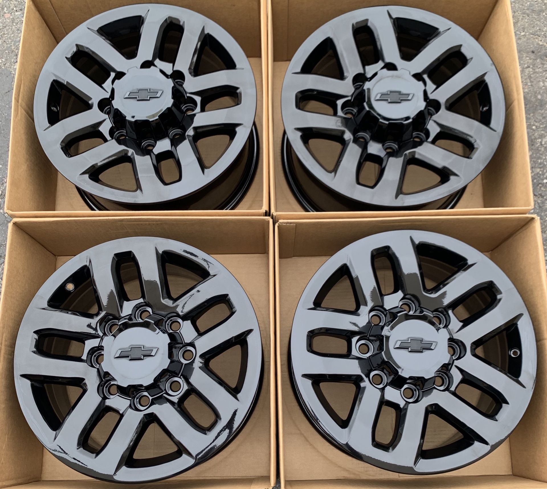18” Chevy Silverado factory wheels rims gloss black new