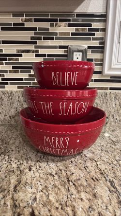 Rae Dunn Christmas, mixing bowls