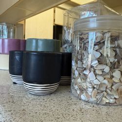 Plant Holders, Glass Vases And Shells