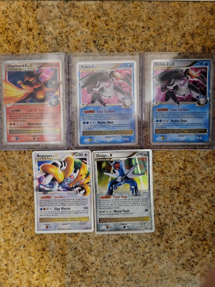 Pokemon Cards - Charizard G Lv X, Palkia G Lv X (2), Dialga Lv X Regigigas Lv X