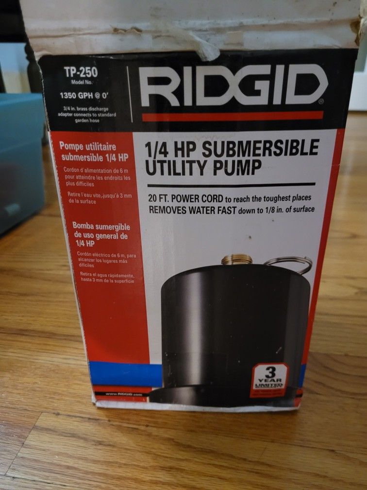 RIDGID 1/4HP UTILITY SUMP PUMP