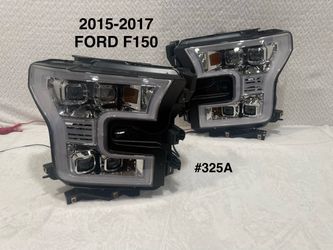 2015 To 2017 Ford F150 DRL chrome Headlights (LEDS Bulbs Included)