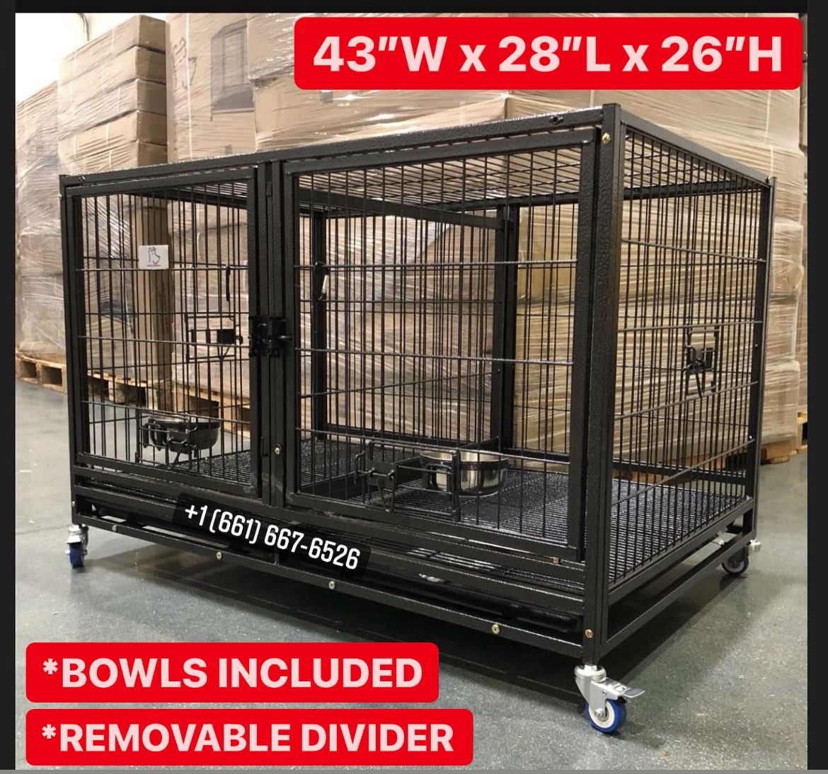 Indoor Dog/Pet Kennel Cage Crate On Wheels!