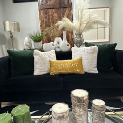 Black Contemporary Living Room Set 