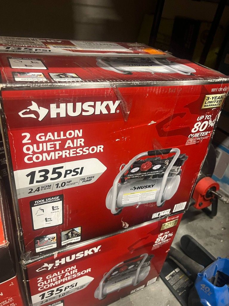 Husky 2 Gallon 135 PSI Quiet Air Compressor