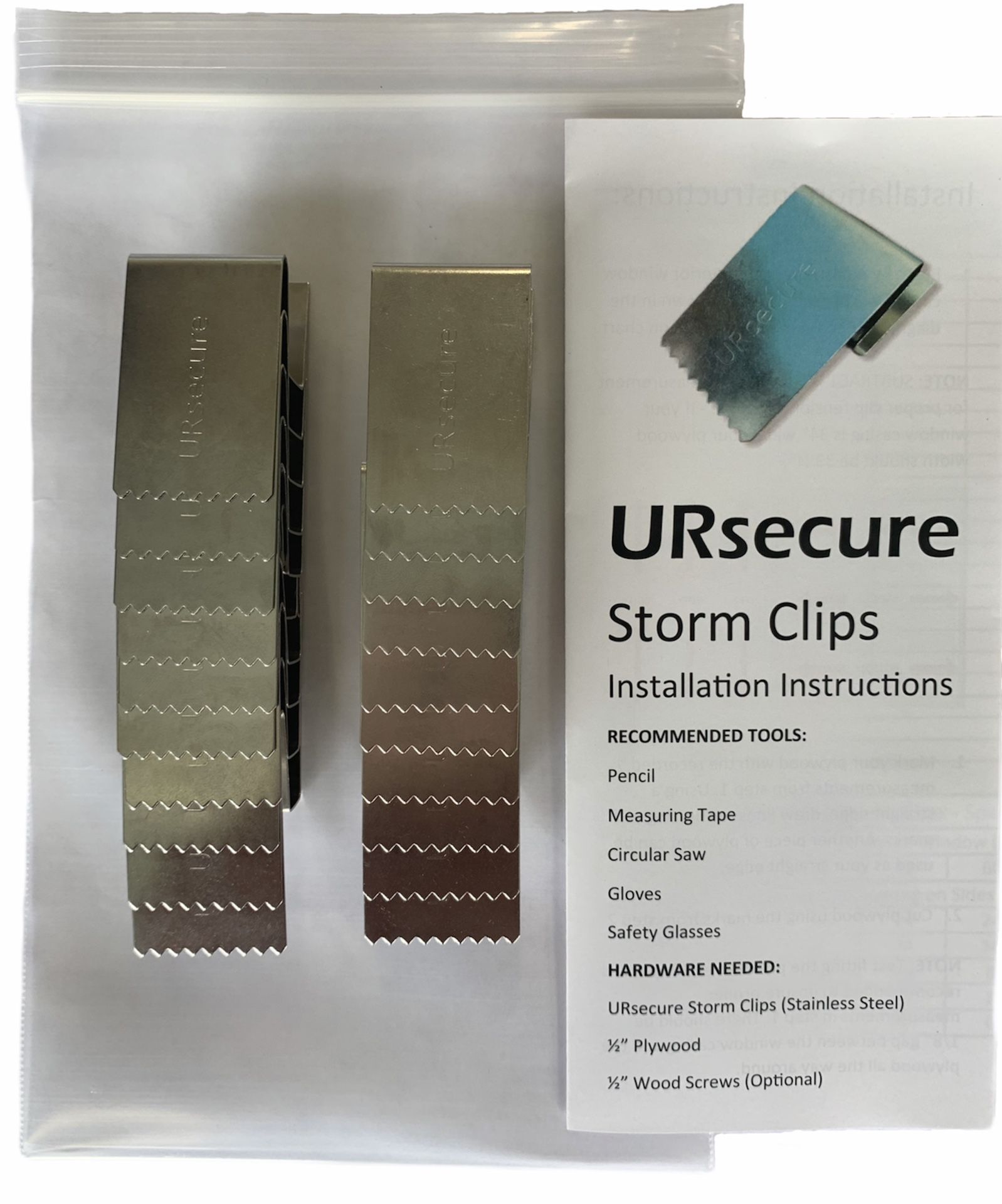 URsecure Storm Shutter Window Clips - 20 Pack