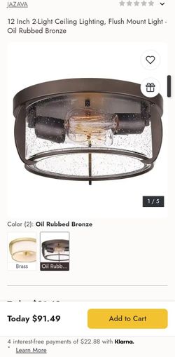 12-Inch 2-Light Flush Mount Ceiling Light Fixture modern farmhouse/industrial style retail 130
