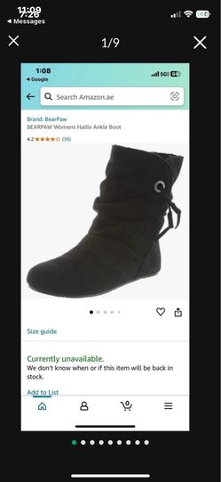 Size 10 Bearpaw Women's Haille Boots, Black