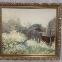 Framed Landscape Painting Canvas, Oil 42”x37"
