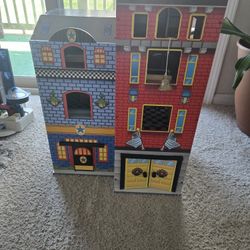 Children's Toy Firehouse w/ Accessories