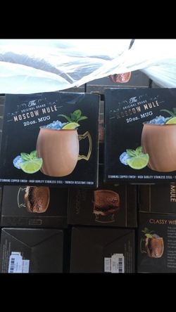 Copper Moscow mule cups.