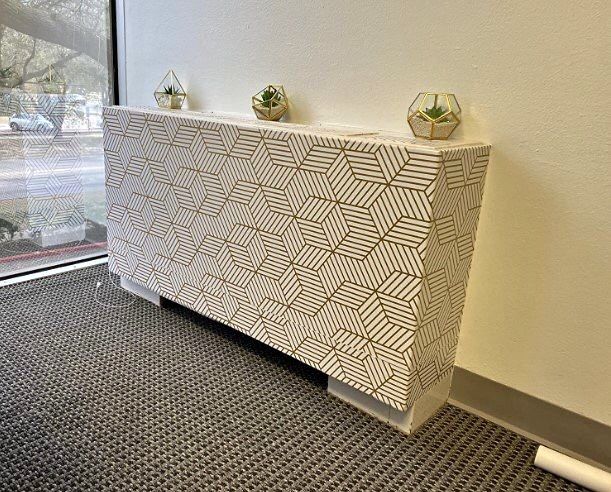 Gold and White Geometric Peel and Stick Hexagon Removable Self Adhesive Wallpaper 17.7”×118”