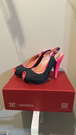 Hot pink jean high heels