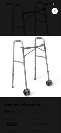 Medline Heavy Duty Bariatric Extra Wide Folding Walker wtih 5" Wheels, Supports up to 600 lbs, Comfort Foam Hand Grips Extra-wide frame gives users a 