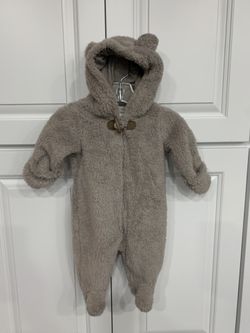 Baby Boy Carter’s Grey Fleece Snowsuit Size 3M