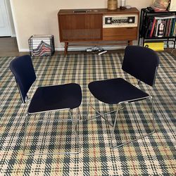Pair of Vintage 80s Steelcase Max-Stacker Uphostered Chairs