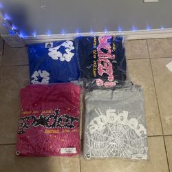 Selling each hoodie for 120-150 The sp5der sweats are 100