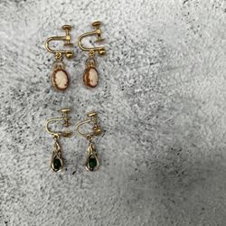 Vintage 12K Gold Plated Earings-2 Pairs