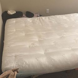 Queen Mattress and wooden Bedframe