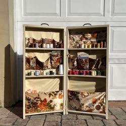 🔥 Vintage Portable & Folding Sewing Cabinet Case 