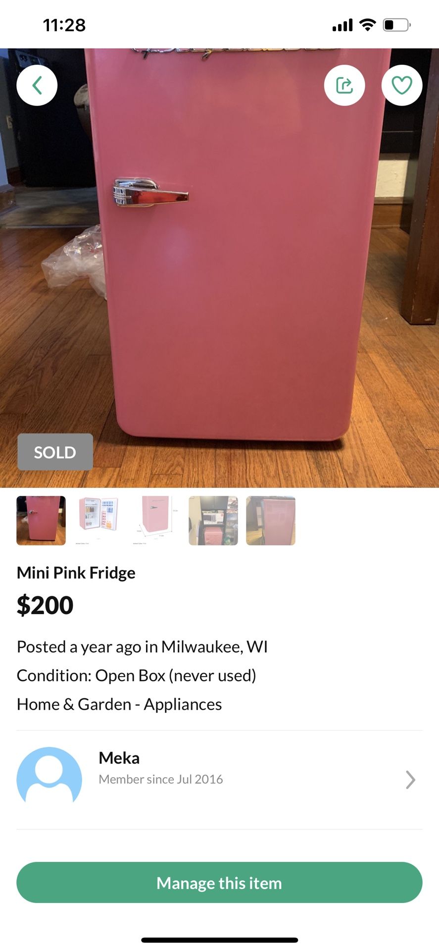 Mini Pink Fridge
