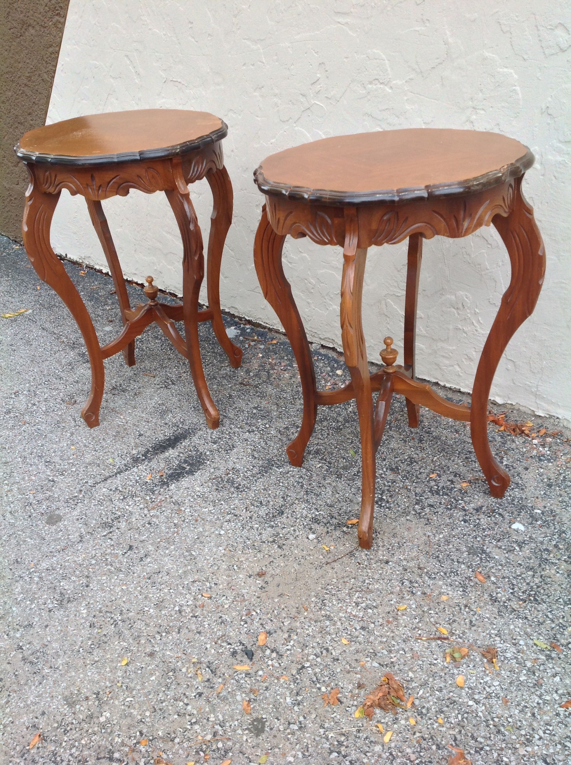 Pair Of Wooden Antique Tables For Sale