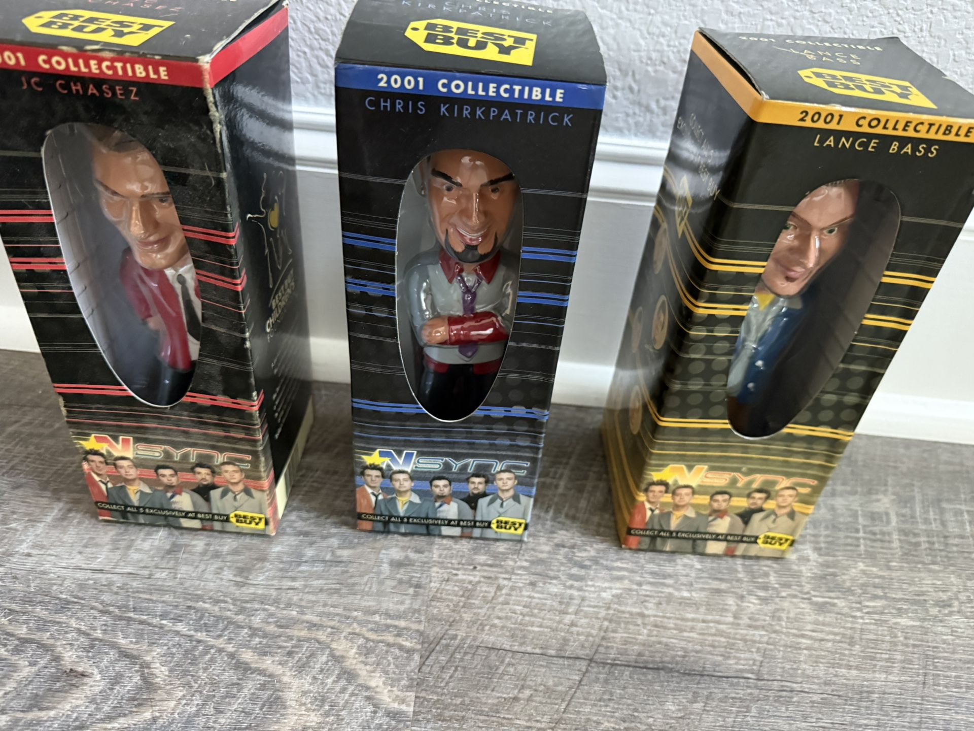 NEW IN BOX - Best Buy 2001 *NSYNC Bobbleheads - Set of 3