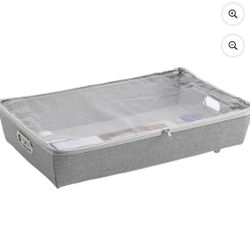 Better Homes & Gardens Rolling Polyester & Cotton Under Bed Zippered Storage Bin, Closet Organizers, 26" x 15"