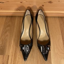 Women's Nine West Black Leather Shoes. Size 9.5 M