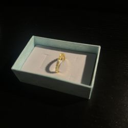 14K Gold Ring With Moissanite Stones