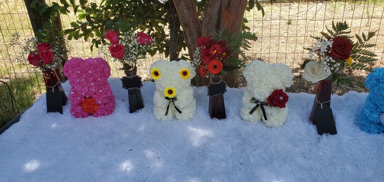Small rose bear bundle set 💛
