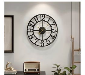 Metal Wall Clock Black