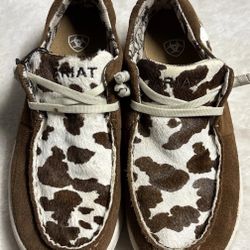 Ariat Ginger Suede Cow Print W 7.5