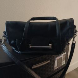Coach Taylor Black Leather  Flap Satchel