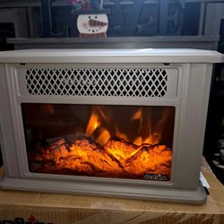 Brand New French GRAY DURAFLAME TABLETOP ELECTRIC FIREPLACE HEATER WITH FLAME EFFECT 750 OR 1500 WATTS BNIB NEVER USED 