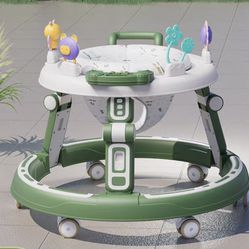 Ealing Foldable Baby Walker with Wheelsl ,Height Adjustable  Activity Center Toys with Music for Babies 6-24 Months (X151)