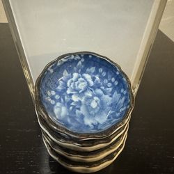 Blue Floral Ceramic Bowls