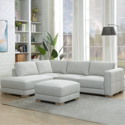 Synergy Home Drayden Fabric Sectional + Ottoman
