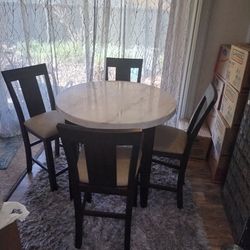 Real Marble Bistro Dining Room Table