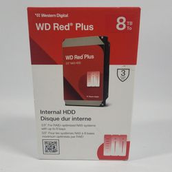 New Western Digital WD 3.5" WD Red Plus 8TB SATA III 6Gbps HDD WD80EFPX
