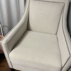 Greige Studded Arm Chair 